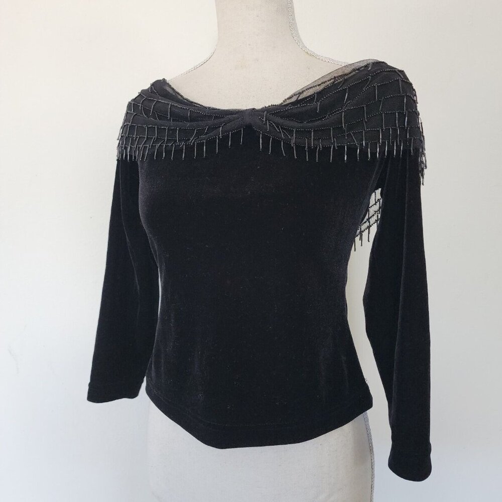 Km Collection Milla Bell Velvet Shirt Small
